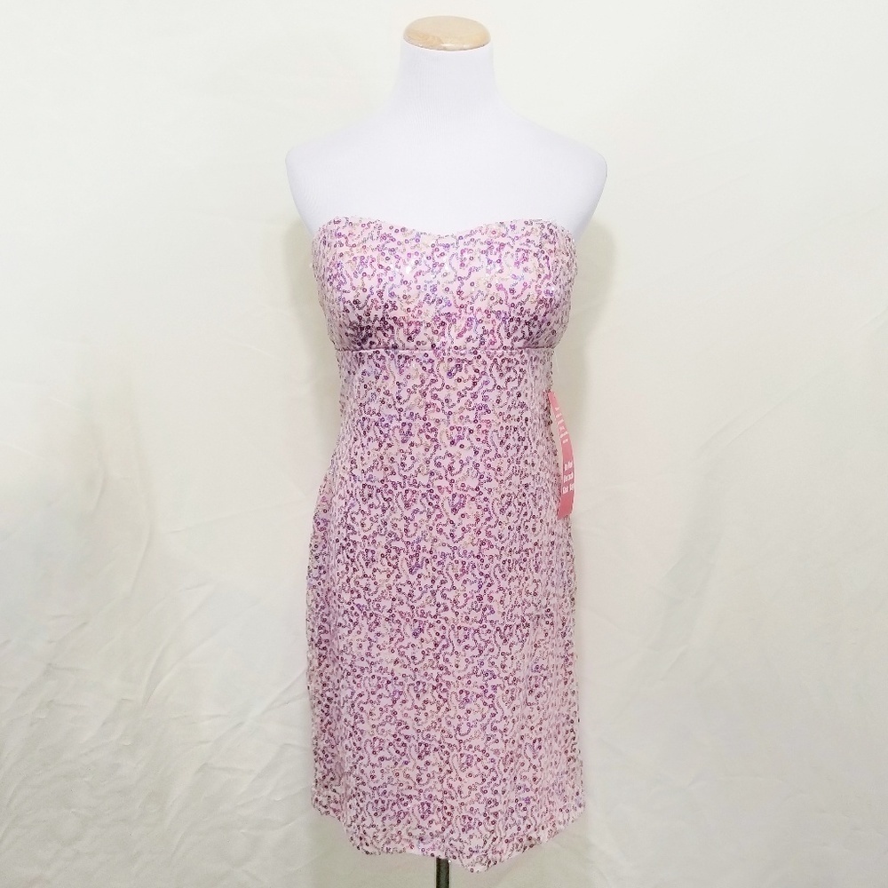 Teeze Me Strapless Rainbow Sequin Mini Dress – Junior 13 – NWOT